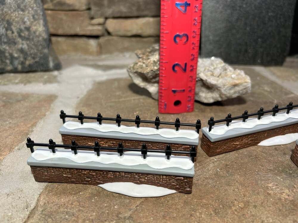Dept 56 Churchyard Fence ( and rock wall Extensions set of four straight pieces